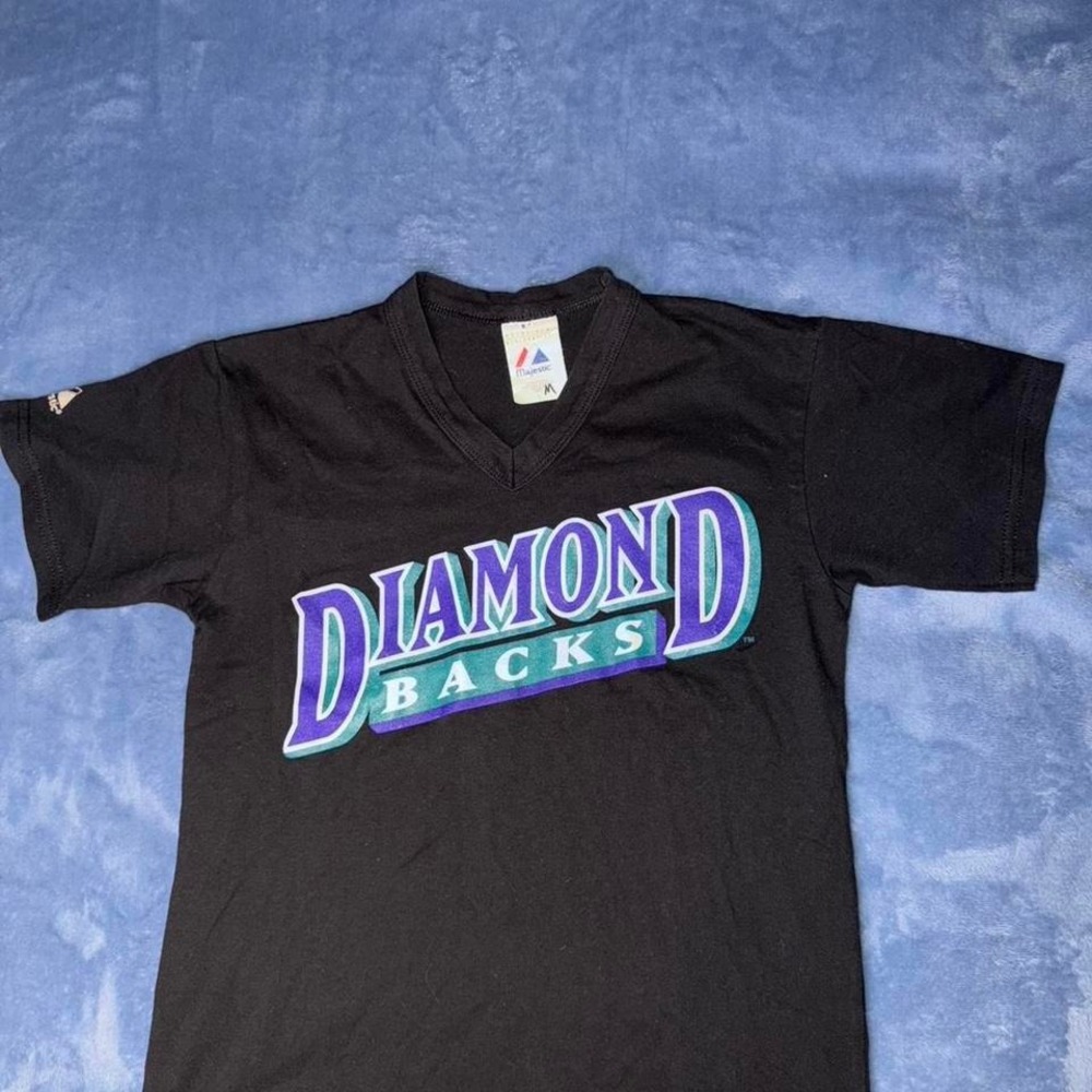 Diamondbacks‎ black baseball tee majestic  Number 3 in back men size m